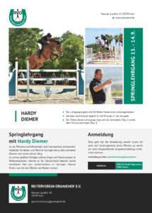 Mehr über den Artikel erfahren Springlehrgang mit Hardy Diemer